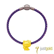 【Just Gold 鎮金店】蘋果HelloKitty純金串珠(手拿蘋果)