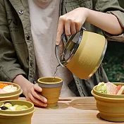 野營系列-矽膠摺疊水壺_大地色