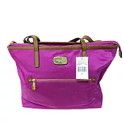 MICHAEL KORS 素面尼龍布面鐵牌托特包-桃紫