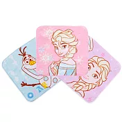 【ONEDER旺達棉品】迪士尼小方巾 冰雪奇緣 愛莎 雪寶三入純棉小方巾 FZ-DI003