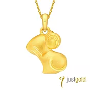 【Just Gold 鎮金店】十二生肖淘喜系列黃金吊墜-鼠(不含鍊)