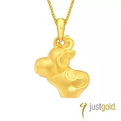 【Just Gold 鎮金店】十二生肖淘喜系列黃金吊墜-牛(不含鍊)