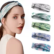 ○花漾繽紛配色 交叉造型設計 GOLOV.EJOY 冰絲運動髮帶 束髮帶○跑步 健身 洗臉化妝 瑜珈 登山 自行車 頭巾 頭帶 柔軟親膚 清爽透氣 水墨青