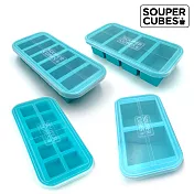 【Souper Cubes】多功能食品級矽膠保鮮盒-湖水綠-5件組(2格+4格+6格+10格+10格)