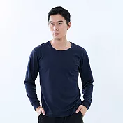 【遊遍天下】MIT台灣製男款抗UV防曬涼感吸濕排汗機能長袖圓領衫 GL2002 丈青 XL 丈青