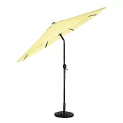 樂生活嚴選 戶外大型防潑水防風手搖可調折疊傘9尺(不含傘座) 米色