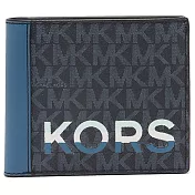MICHAEL KORS 字母LOGO皮革短夾-藍