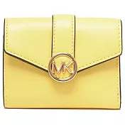 MICHAEL KORS 皮革三折壓釦短夾-黃