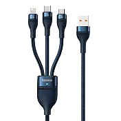 Baseus倍思 閃速系列2第二代 三合一 100W快充充電線(Lightning/Micro USB/Type-C)-120cm 墨藍色