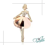 【伊飾童話】芭蕾舞女孩*仿水晶切割胸針 香檳