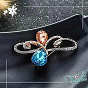 【伊飾童話】交纏蝴蝶＊炫彩晶鑽別針胸針