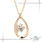 【伊飾晶漾】璀璨風貌*水滴鏤空玫瑰金項鍊