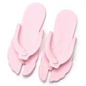 【EZlife】旅行折疊便攜防滑人字拖- S 淺粉