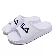 Fila 拖鞋 Plumpy Slide 白 藍 男鞋 防水 輕便 經典 基本款 斐樂 4S334W113