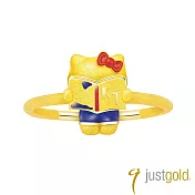 【Just Gold 鎮金店】Hello Kitty旅行家 黃金戒指-旅遊書(港圍) 9 黃金
