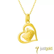 【Just Gold 鎮金店】心有所屬Hello Kitty 黃金墜子(不含鍊)