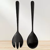 《Premier》不鏽鋼沙拉叉匙2件(黑) | 野餐分食 湯匙叉子