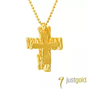 【Just Gold 鎮金店】樹紋十字 黃金墜子(不含鍊)