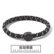 日本製強導電纖維防靜電手環 (抗靜電 防靜電 手環 日本製手環) L 科技黑銀