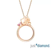 【Just Diamond】Hello Kitty甜蜜寶貝 18K玫瑰金粉寶石項鍊