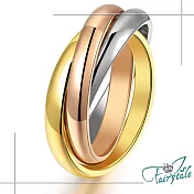 【伊飾童話】三色纏繞*多環鈦鋼戒指 9號