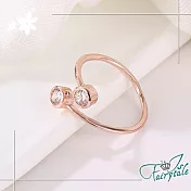 【伊飾童話】微熱視線＊水鑽開口彈性戒  玫瑰金