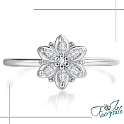 【伊飾童話】璀璨花漾＊白晶碎鑽銀細戒指  美規5號