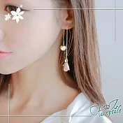 【伊飾童話】蕩漾花開＊珍珠流蘇兩搭耳環 粉