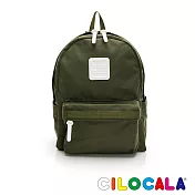 CILOCALA 亮彩尼龍防潑水後背包 (中大) 橄欖綠