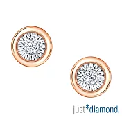 【Just Diamond】Dreamy系列 6分18K玫瑰金鑽石耳環(簡約)
