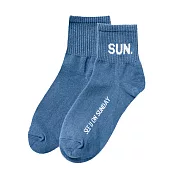 【ONEDER旺達】星期二分之一襪 長襪  OD-A306  中藍