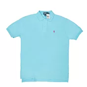 Polo Ralph Lauren 男版經典素色馬球刺繡短袖POLO衫 淺藍 M
