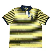 Polo Ralph Lauren 男版細條紋大馬球刺繡短袖POLO衫-黃藍 XL
