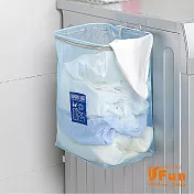 【iSFun】無印網面＊壁掛式多功能髒衣洗衣籃 藍