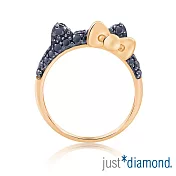 【Just Diamond】Hello Kitty黑鑽風潮 18K玫瑰金 鑽石戒指(港圍) 15 耳朵