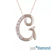 【Just Diamond】Love Letter系列 18K金鑽石墜子-G(不含鍊)