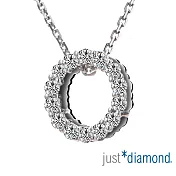 【Just Diamond】Love Words字母系列 18K金鑽石墜子-O(不含鍊)