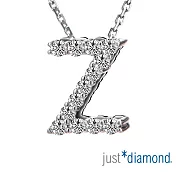 【Just Diamond】Love Words字母系列 18K金鑽石墜子-Z(不含鍊)