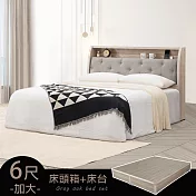 Homelike 喜家居雙人加大6尺附插座床台組(2236)