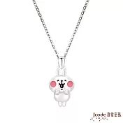 J’code真愛密碼銀飾 卡娜赫拉的小動物-開心粉紅兔兔純銀墜子 送白鋼項鍊