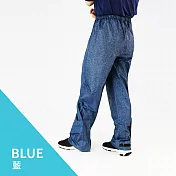 【TDN】獨家專利側穿機能防水褲雨褲防風褲(防汙褲登山褲加大褲 戶外防風褲快速穿脫丹寧褲ERKU4340) M 藍色