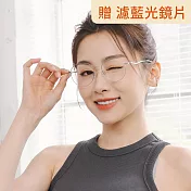 【大學眼鏡_配到好1980】韓版流行造型款銀光學眼鏡 66046C2 銀