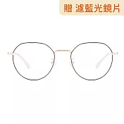 【大學眼鏡_配到好1980】韓版簡約流行黑金光學眼鏡 HY66064C4 黑金