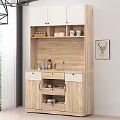 Homelike 喜家居4尺高收納餐櫃-梧桐雙色(2247)
