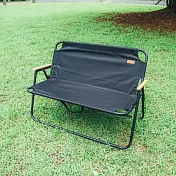 HaoO 雙人戶外折疊椅│雙人尺寸設計│可摺疊收納 黑色