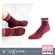 【sNug十秒除臭襪】休閒短襪單雙-棗紅色/頂級天然棉日本除臭科技/MIT微笑標章認證/舒適無痕/日常穿搭/台灣製/ 棗紅22-24