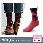 【sNug十秒除臭襪】科技紳士襪單雙-條紋紅/頂級天然棉日本除臭科技/MIT微笑標章認證/職場必備/西服百搭/簡約俐落/台灣製/ 條紋紅22-24