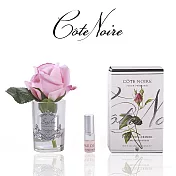 【法國 Cote Noire 寇特蘭】小朵玫瑰香氛花透明瓶(附贈5ml精油x1) 粉紅玫瑰香氛花透明瓶