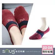 【sNug十秒除臭襪】隱形船襪單雙-棗紅色/頂級天然棉日本除臭科技/舒適棉質感/腳跟防滑/不易鬆脫/9分襪/台灣製/ 棗紅22-24