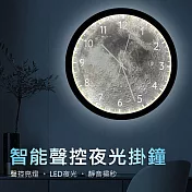 【美好家 Mehome】12吋智能聲控夜燈掛鐘 LED月球靜音時鐘 月球款